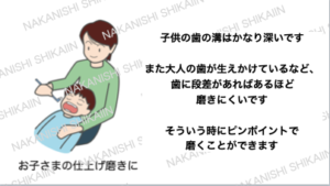 ワンタフトブラシは仕上げ磨きに良いです